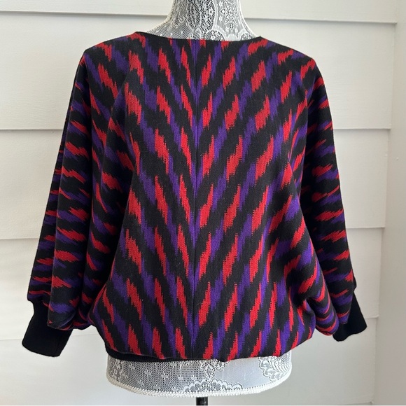 Vintage Gogo Folklore Olga Fisch Ecuadorian Woven Dolman Sleeve Top - Picture 3 of 10